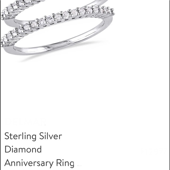 🆕💍 NEW IN BOX 0.36 CARAT WEIGHT THIN STERLING SILVER DIAMOND💎ANNIVERSARY BAND - Picture 9 of 14